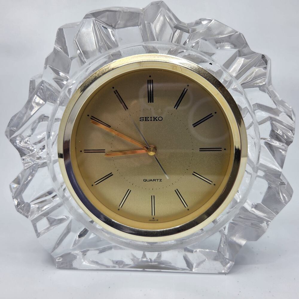 Seiko QEJ123S Crystal Quartz Alarm Desk Clock 6" x 6.5" Japan Works